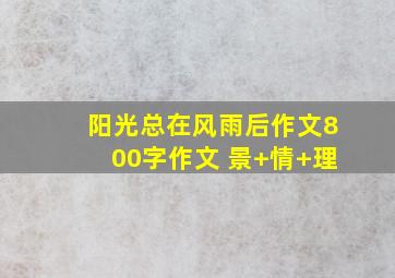 阳光总在风雨后作文800字作文 景+情+理